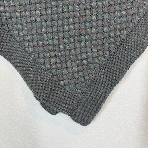 Steve Madden Gray Knit Poncho Sweater Cowl Neck One Size - Picture 5 of 9